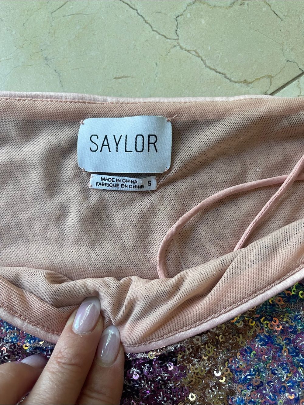 Saylor Sequin One-Shoulder Top - Picture 5 of 6